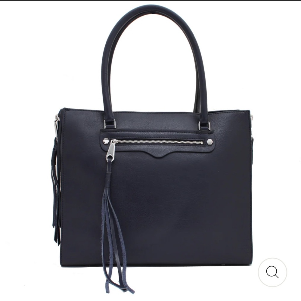 🌻Like New Rebecca Minkoff Side Zip  Regan Crossbody Mini Tote Bag  Navy Blue - Picture 2 of 7